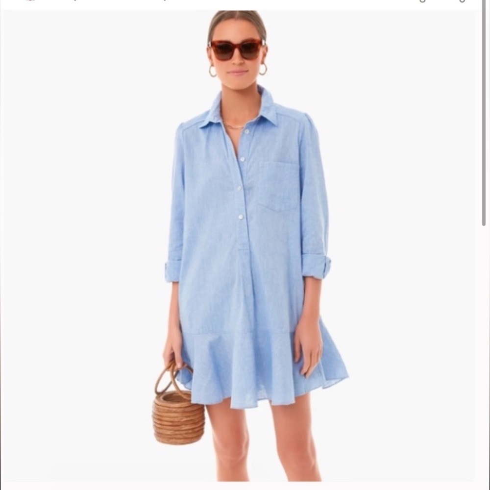 NWT Tuckernuck Callahan Chambray Shirt Dress In Blue Womens Size XL